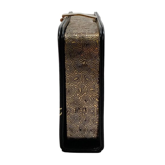 Dries van Noten Black Leather Clutch with Painted Birds - Picture 3 of 6